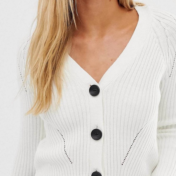 ASOS DESIGN Cropped Boyfriend Cardigan in rib - Picture 3 of 5